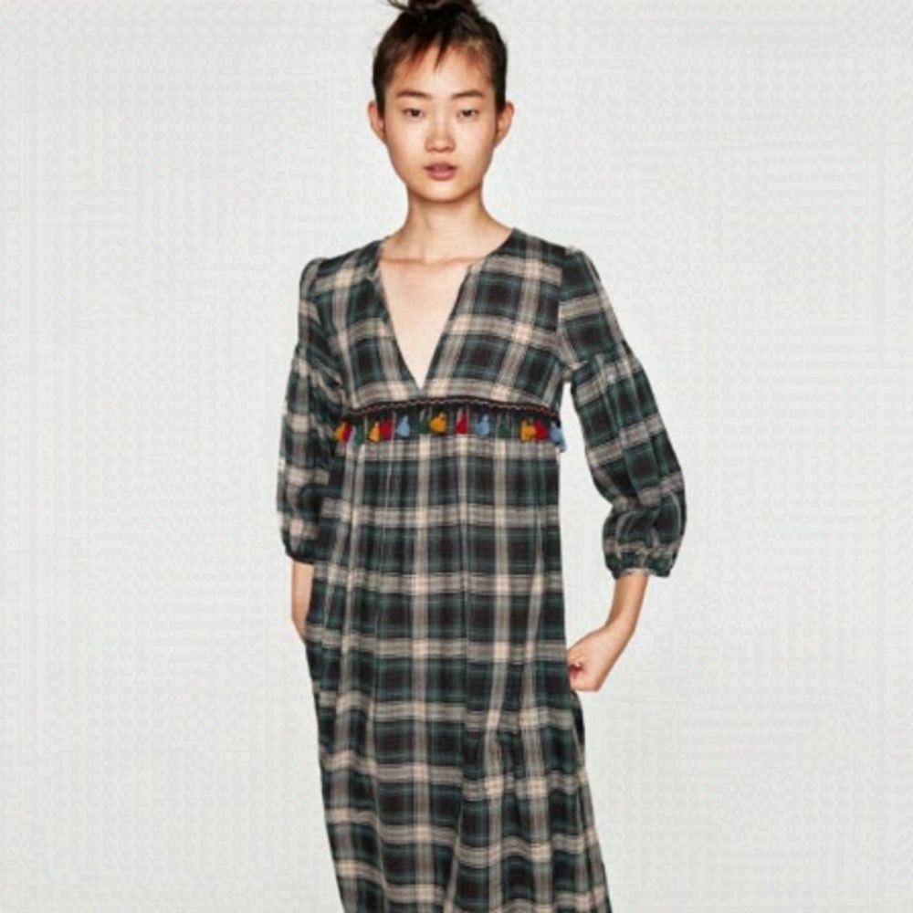 Zara Xs Tassel Dress